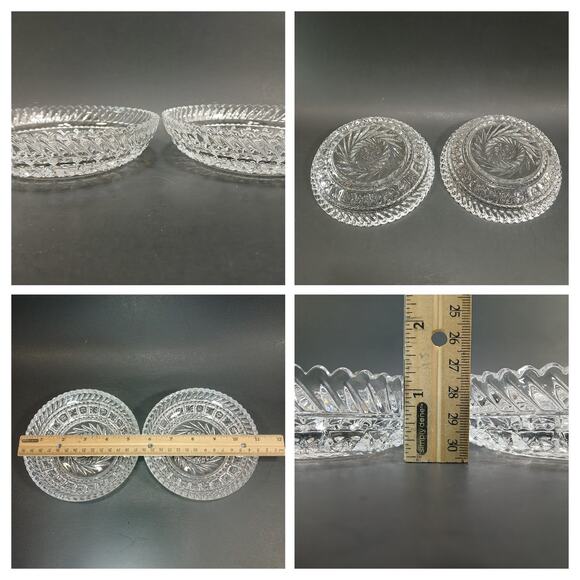 2 Vintage Fostoria Virgina Clear 5.5" Candy Bowls or Jewelry Dishes *Crack* - Picture 2 of 15